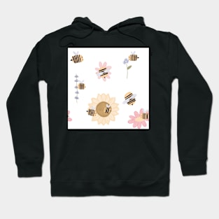 Hand drawn Bee pattern Hoodie